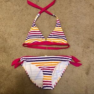 American Eagle striped bikini NWOT